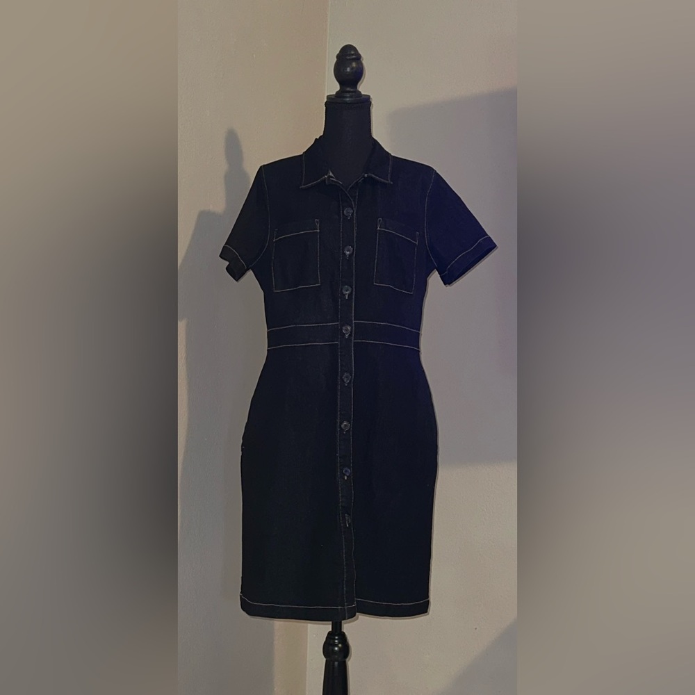 Liz Claiborne Navy blue Button-Front Dress